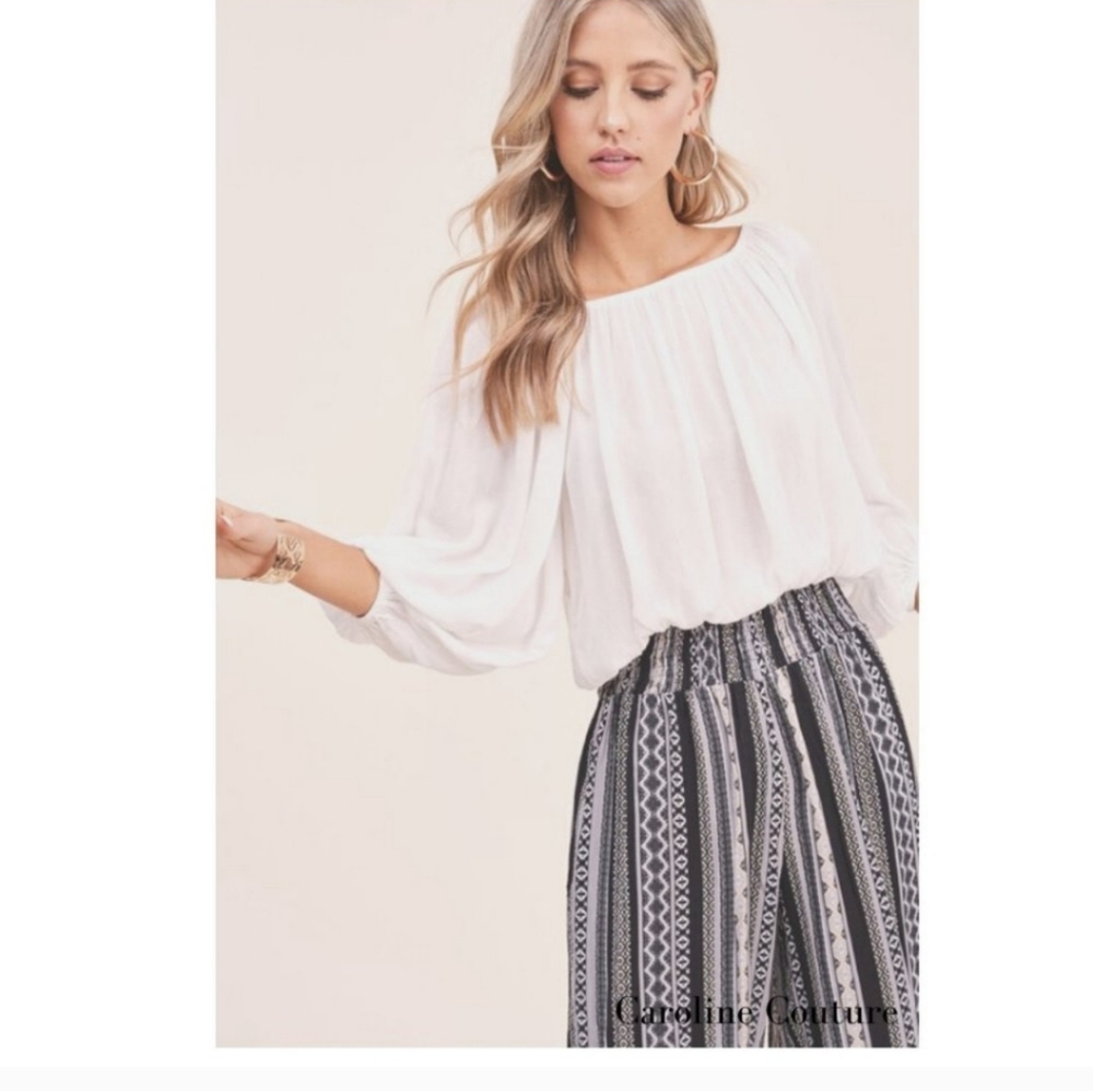 H.P::  WHITE OFF SHOULDER BLOUSE